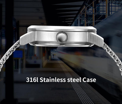 Automatic  Luminous Stainless Steel  Mechanical Swiss Railway Watch-JW00621-Veeddydropshipping