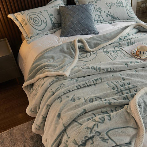 Coral Fleece Blanket Bed Covers Bedspread Sofa Cover-HA00450-Veeddydropshipping