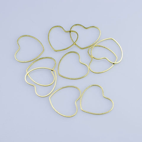 Brass Heart Charms Earrings Pendants Circle DIY Necklac Jewelry-JW01613-Veeddydropshipping