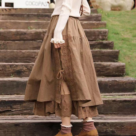 Layers Princess Lace Patchwork Boutique Skirt-WF00442-Veeddydropshipping