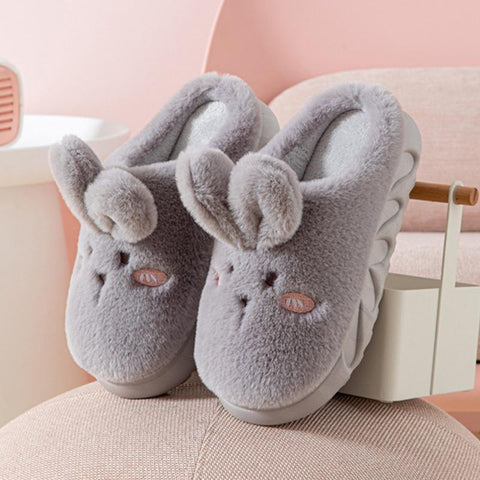 Women Lovely Bunny Rabbit Slides Indoor Bedroom Platform-BS01079-Veeddydropshipping