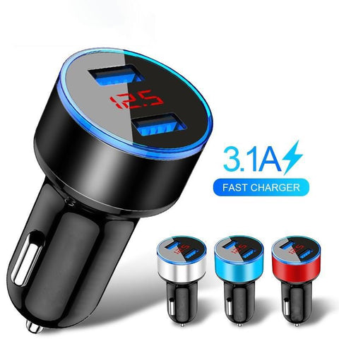 For Samsung Galaxy A12 Car USB Charger 3.1A Fast Charging Dual USB Charger Type-c USB Cable-PA01201-Veeddydropshipping