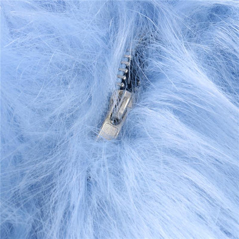 Women Solid Color Furry Feather Strapless T-Shirt Off Shoulder-WF00315-Veeddydropshipping