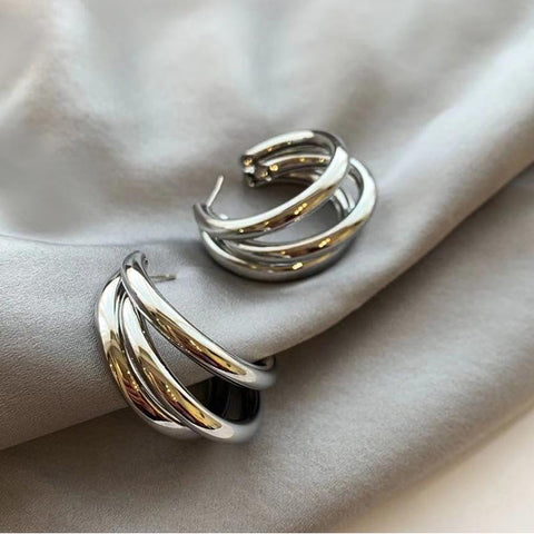 Round Drop Earring for Women Alloy Trendy Earrings Circle-JW01440-Veeddydropshipping