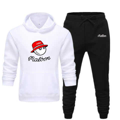 Malben Golf Wear Men's Fleece Hoodie + Pants Winter 2022  Jacket Fashion Casual -OS00635-Veeddydropshipping