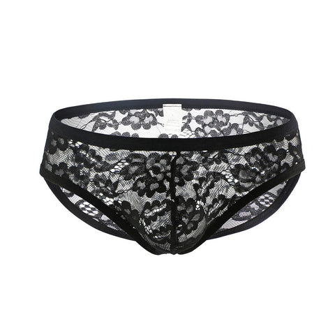Lingerie Lace Underwear Bulge Pouch Briefs Bikini Transparent-MF01521-Veeddydropshipping