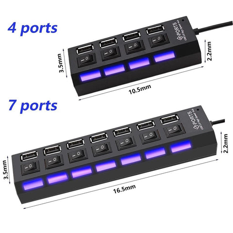 switch extension hub 7-port USB2.0 hub Computer USB extension hub one drag-CE00163-Veeddydropshipping