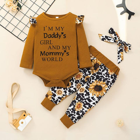 Children&#39;s Letter Two-piece Fall Baby Long Sleeve Halter Trouser-TB00705-Veeddydropshipping