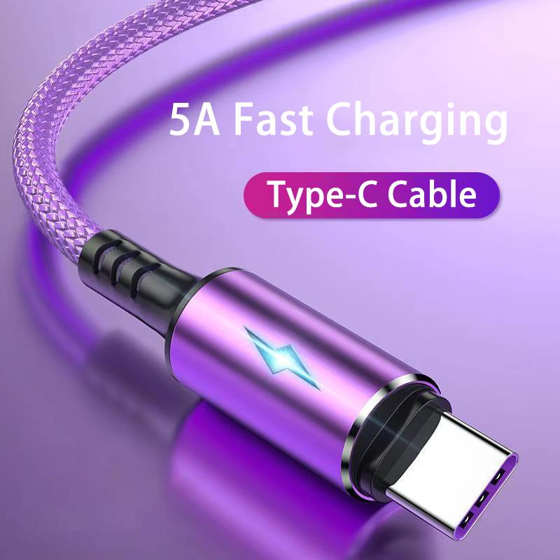 Type C 5A Fast Charging  Nylon Braided Charger Usb Cable-Veeddydropshipping