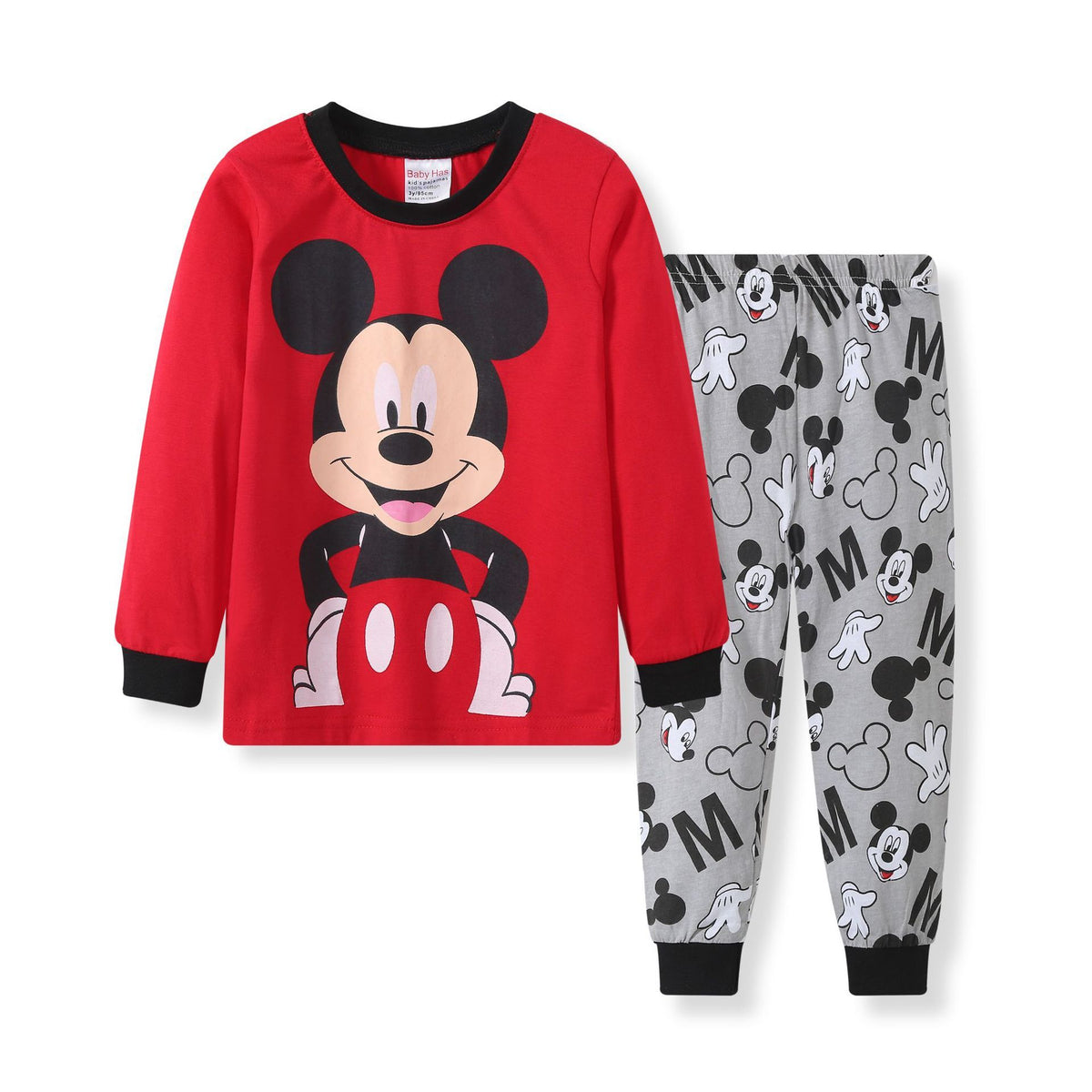 Disney Mickey Mouse Pajamas Sets Long Sleeves Boy Girls Cartoon Print-TB01063-Veeddydropshipping