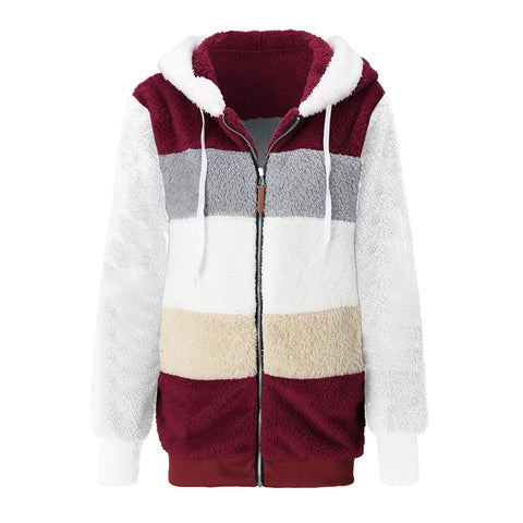 Plus Size Women Warm Plush Jackets Loose Fleece Coats-Veeddydropshipping