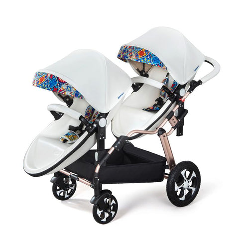 2023 New Twin baby strollers,Eggshel Double baby strollers,Luxury leather baby-TB00374-Veeddydropshipping