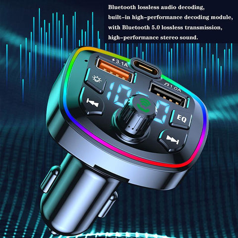 Car Hands-Free Bluetooth-compaitable 5.0 FM Transmitter-PA01184-Veeddydropshipping
