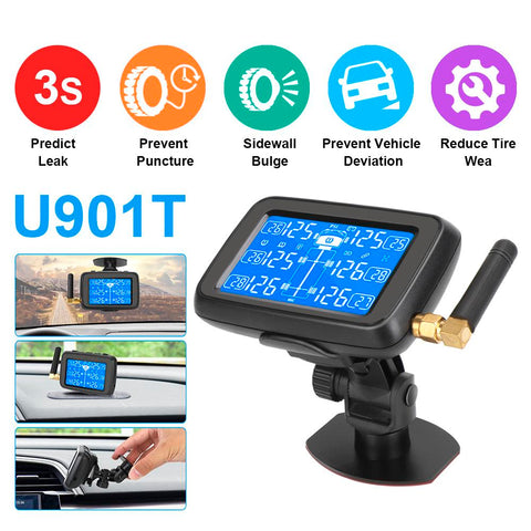 Digital LCD Display Replaceable Battery Auto Truck BUS TPMS with 6 External-AM00149-Veeddydropshipping