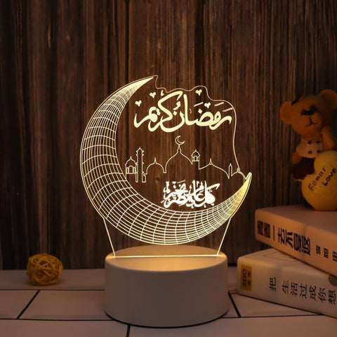Eid Mubarak 3D Lamp Acrylic LED Night Light-HA00624-Veeddydropshipping
