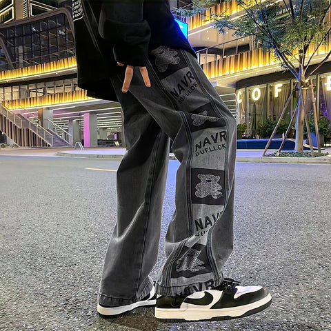 Straight Baggy Pants Vintage Korean Streetwear Y2k-Veeddydropshipping