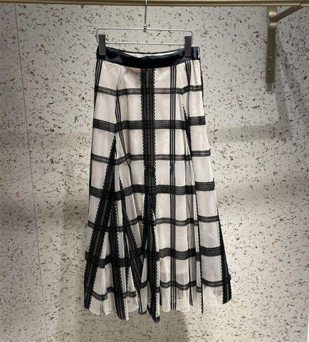 High Waist Slim A-line Long Skirt-WF00507-Veeddydropshipping