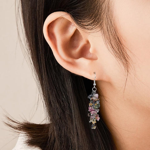 Stone Drop Earrings Healing Aquamarine Jewelry For Women -JW01431-Veeddydropshipping