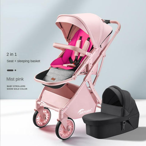 Baby stroller luxury High landscape design 2 in 1 shock absorption-TB00388-Veeddydropshipping