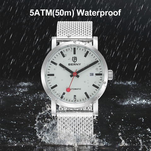 Automatic  Luminous Stainless Steel  Mechanical Swiss Railway Watch-JW00621-Veeddydropshipping