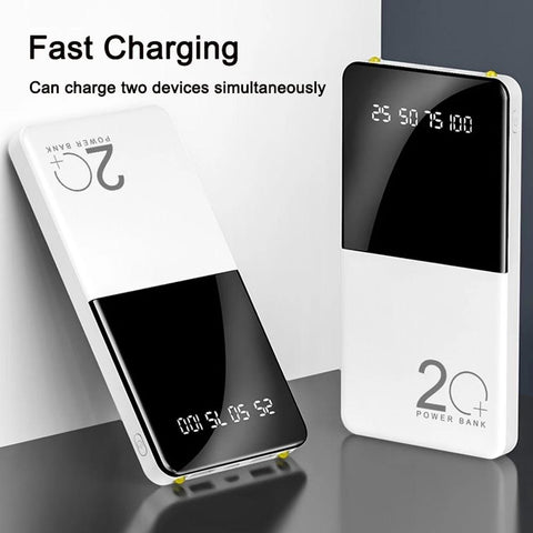 20000mAh Power Bank Portable Charger Mirror Screen LED Digital Display Powerbank-PA00498-Veeddydropshipping