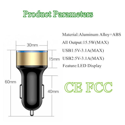 3A Dual USB Car Charger Fast Charging Adapter For Samsung-PA01166-Veeddydropshipping