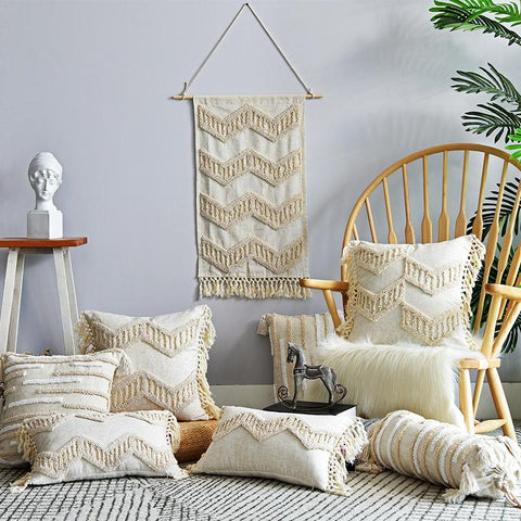 Fringed Suede Pillowcase Bohemian Style Ring Velvet-HA00546-Veeddydropshipping