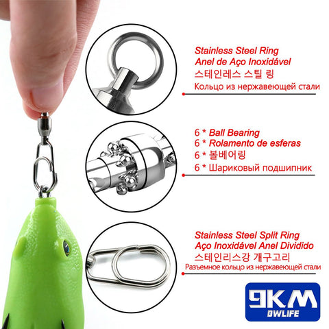 Fishing Connector Rolling Swivel Snap Stainless Steel Fishing Swivels Ball Bearing-OS00321-Veeddydropshipping