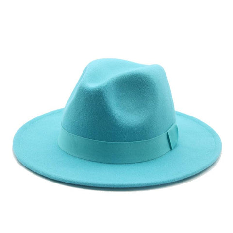 Women Ribbon Band Men&#39;s Hat Wide Brim Classic Beige-MF00991-Veeddydropshipping
