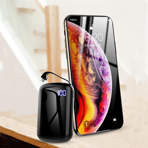 80000mAh Mini Mobile Power Bank Built-in Charging Cable One-way Charger Pocket-sized-PA00487-Veeddydropshipping