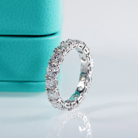 4mm D Color Moissanite Eternity Band Ring 925 Sterling Silver -JW00004-Veeddydropshipping
