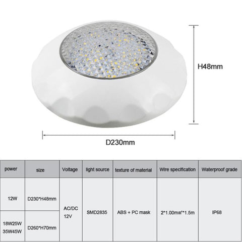 ABS LED Submersible Led Pool Lamps Remote Control Led Pond Light IP68-TI00952-Veeddydropshipping