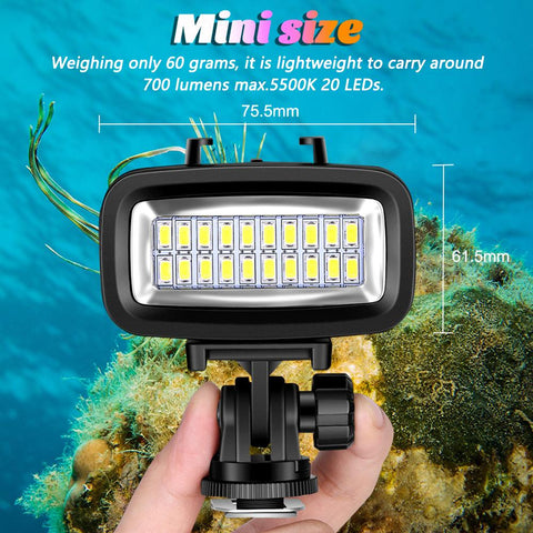 Mini Photography Lighting USB Rechargeable 40m Waterproof Underwater -CE00442-Veeddydropshipping