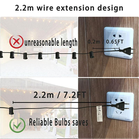 ST38 Globe Outdoor LED String Lights Plastic Shatterproof Bulbs Waterproof-TI00906-Veeddydropshipping
