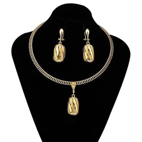 Gold Colour Jewelry Sets Anniversary Accessories Gift -JW00346-Veeddydropshipping