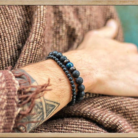 Stone  Lava  Beads Bracelet Tibetan Buddha New Bracelets -JW00262-Veeddydropshipping