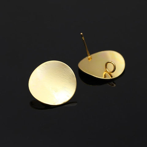 Metal  Stud Earrings Post Base with Loop For Jewelry Making Diy-JW01563-Veeddydropshipping