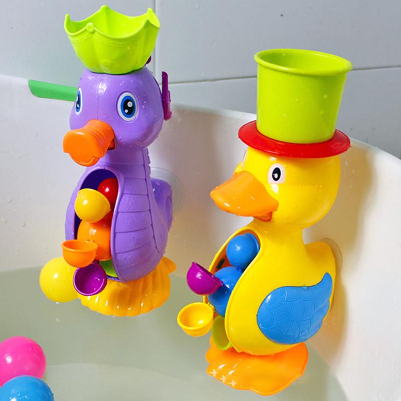 Kids Shower Bath Toys Cute Yellow Duck Waterwheel Elephant Toys-TB00548-Veeddydropshipping