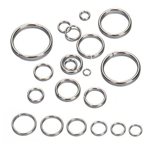 Stainless Steel Open Rings Bracelet Necklace Earring Pendant Connectors-JW01574-Veeddydropshipping