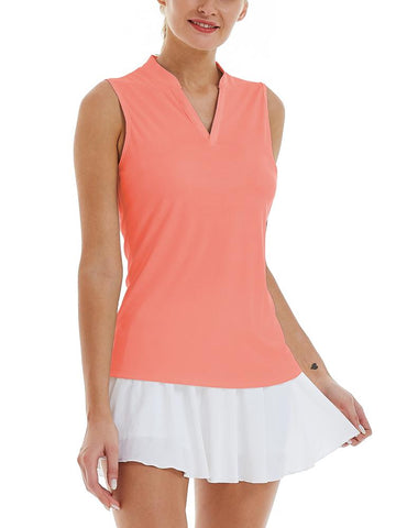 Woman Polo V-Neck with Collar Sports Shirts Quick Dry 50+UV Protection Sleeveless -OS00752-Veeddydropshipping