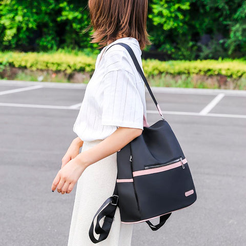 Fashion Women Contrast Color Knapsack Casual Travel Anti-Theft-BS00010-Veeddydropshipping