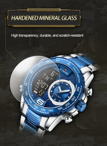 Luxury Brand New Watch Stainless Steel Dual Display Quartz -JW00796-Veeddydropshipping