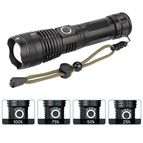 Powerful XHP70 Flashlight 5 ModesUSB Rechargeable Zoom Led Torch Lantern-TI00761-Veeddydropshipping