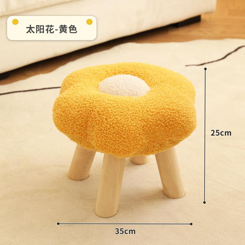 Household Solid Wood Round Flower Benchs-HA01567-Veeddydropshipping