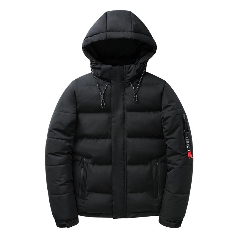 Casual Black Windproof Overcoats Jacket Detachable-Veeddydropshipping