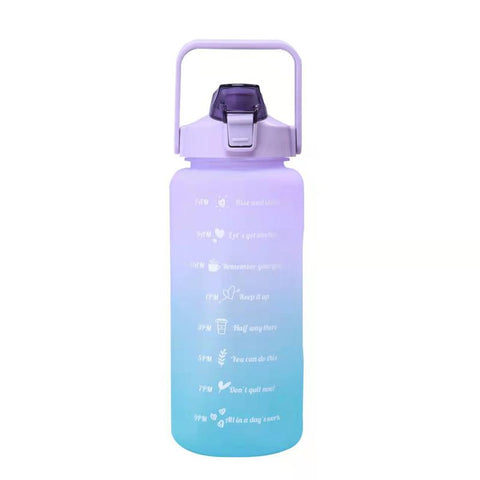Water Bottle With Straw Time Marker Plastic Water Cup-HA01253-Veeddydropshipping