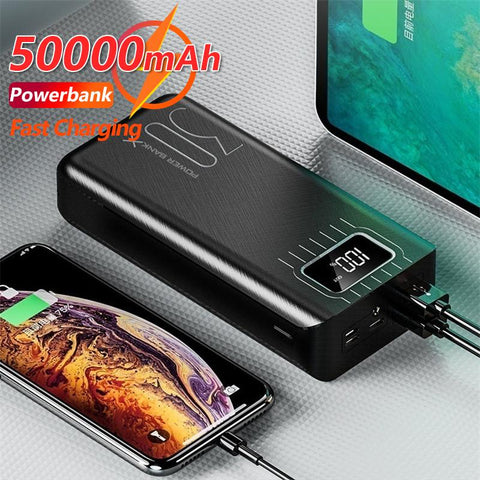 50000mAh Mobile Power One-way Fast Charging External Battery Digital Flashlight Fast Charging-PA00495-Veeddydropshipping