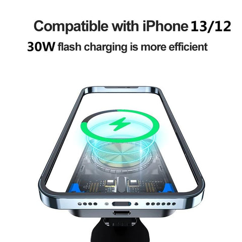 30W Magnetic Car Phone Holder Wireless Charger-PA01104-Veeddydropshipping