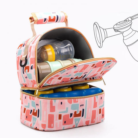 Backpack Double Layer Feeding Bottle Backpack Drink Milk Lunch-BS00244-Veeddydropshipping
