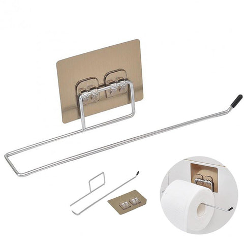 Hanging Rolling Paper Holder No-Punch Bathroom Towel-HA00867-Veeddydropshipping